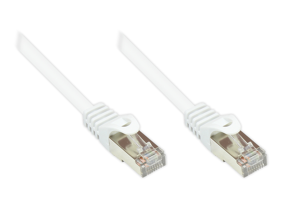 RNS® Patchkabel mit Rastnasenschutz, Cat. 5e, SF/UTP, PVC, 100MHz, weiß, 20m, Good Connections®