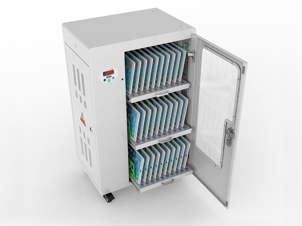 Good Connections® ANTARES T30 Tablet-Ladewagen, UV-C Desinfektion, grau