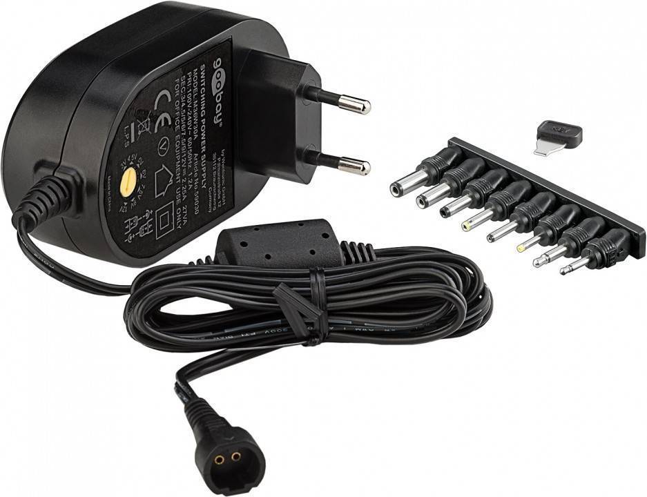Universal-Netzteil 3-12V, max. 27W und 2,25A, inkl. acht DC-Adaptern