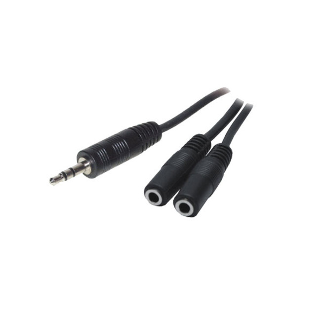 Audio Y-Kabel 3,5mm Klinke Stecker / 2x Buchse Länge: 0,20m, Good Connections®