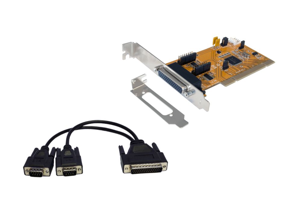 PCI 2S Serielle RS-232 Karte inkl. Low Profile Bügel (SystemBase Chip-Set), Exsys® [EX-43362]