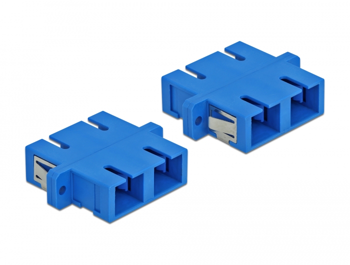 LWL Kupplung SC Duplex Buchse zu SC Duplex Buchse Singlemode 4 Stück blau, Delock® [85991]