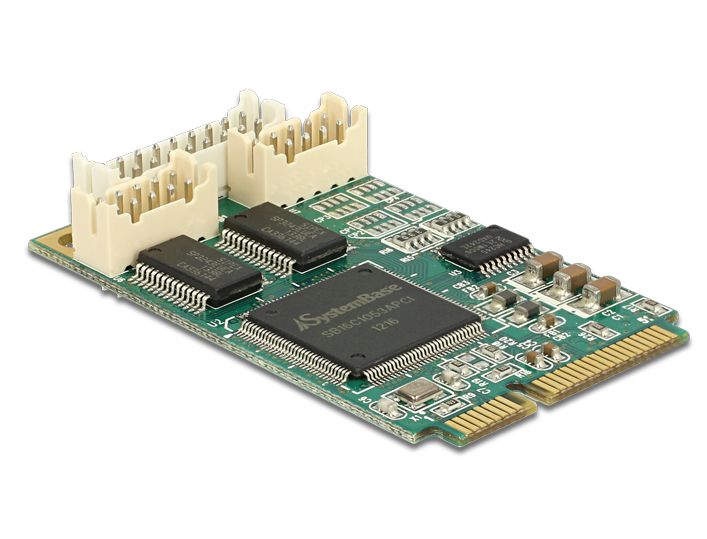 MiniPCI Express I/O PCIe full size RS-232 2x DB9 Stecker + Parallel 1 Port, Delock® [95246]