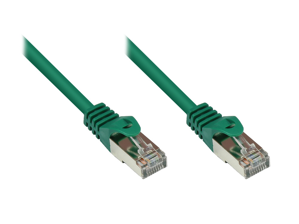 RNS® Patchkabel mit Rastnasenschutz, Cat. 5e, SF/UTP, PVC, 100MHz, grün, 0,25m, Good Connections®