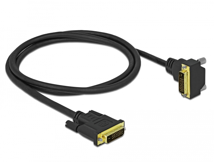 DVI Kabel 24+1 Stecker zu 24+1 Stecker gewinkelt 1 m, Delock® [85893]