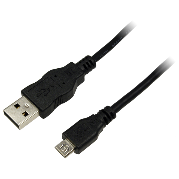 Anschlusskabel USB 2.0  Stecker A an Micro Stecker B, schwarz, 0,6m, LogiLink® [CU0057]