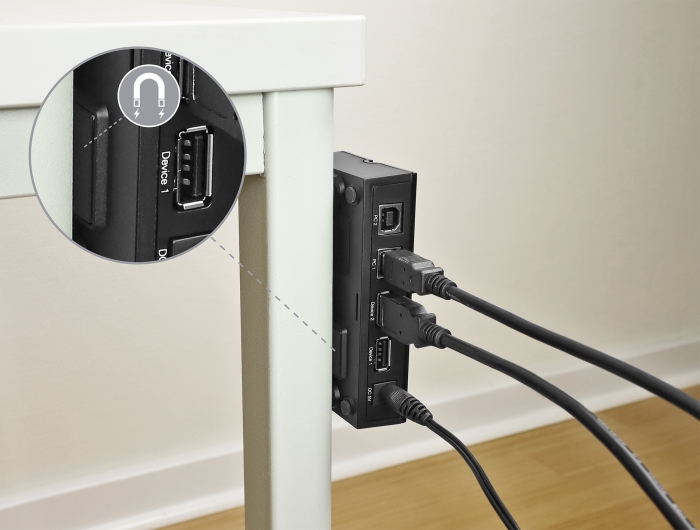 USB 2.0 Switch für 2 PC an 2 Geräte, Delock® [11492]