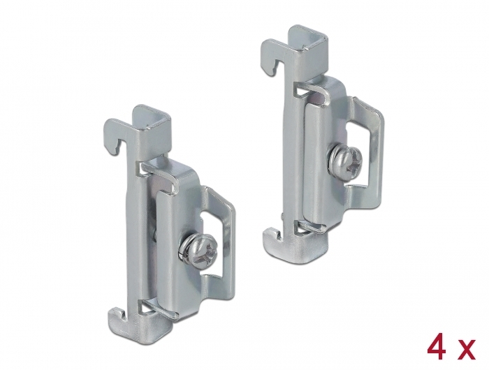 Hutschienen Endhalter Edelstahl schraubbar 4 Stück, Delock® [66231]