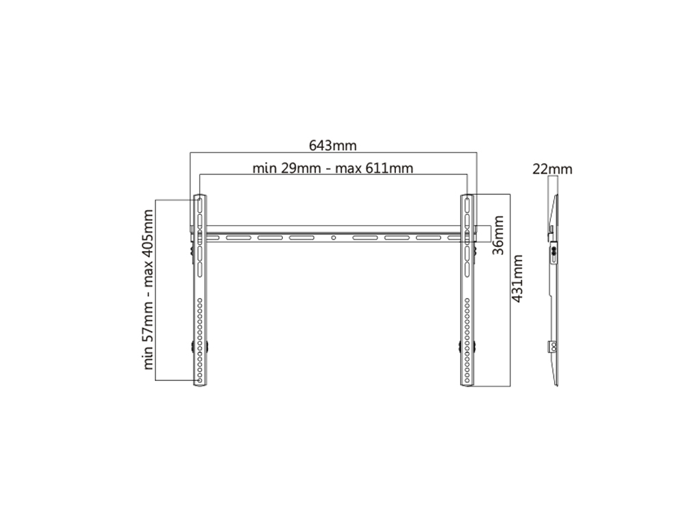 Bildschirm- und LCD TV-Wandhalter, 32“ - 70“ (81 - 178 cm), Belastung bis 40 kg, schwarz, My Wall®