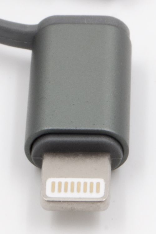 USB Ladekabel, 3-in-1 Lightning, C & Micro-USB Anschluss für Apple & Android Produkte, silber, 1m, Exsys® [EX-K1403]