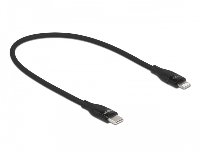Daten- und Ladekabel USB Type-C™ zu Lightning™ für iPhone™, iPad™ und iPod™ schwarz 0,5 m MFi, Delock® [86636]