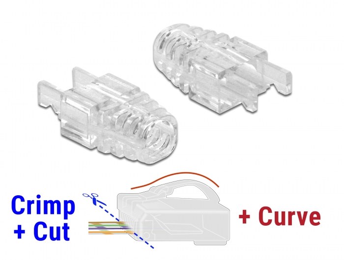 Knickschutz für RJ45 Crimp+Cut+Curve Stecker 20 Stück , Delock® [86471]