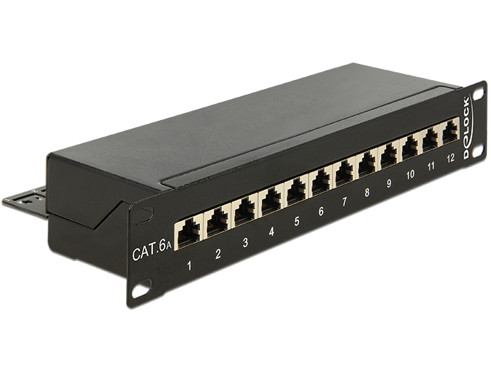10" Patchpanel 12 Port Cat.6A schwarz, Delock® [43310]