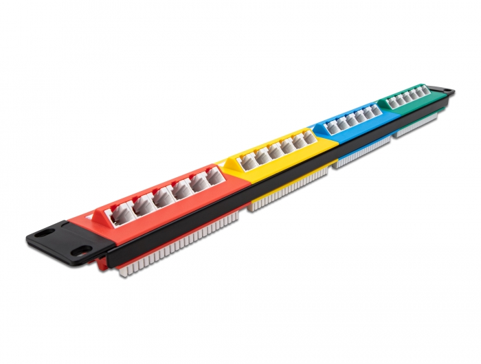 19" Patchpanel 24 Port Cat.5e 1 HE farbig, Delock® [66880]