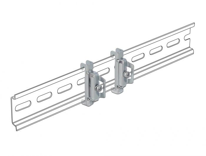 Hutschienen Endhalter Edelstahl schraubbar 4 Stück, Delock® [66231]