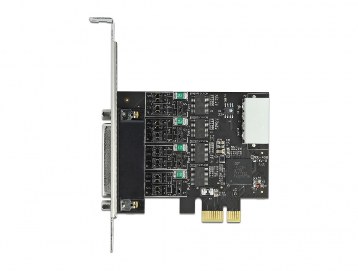 PCI Express Karte zu 4 x Seriell RS-232 mit Spannungsversorgung 5 V / 12 V, Delock® [89895]