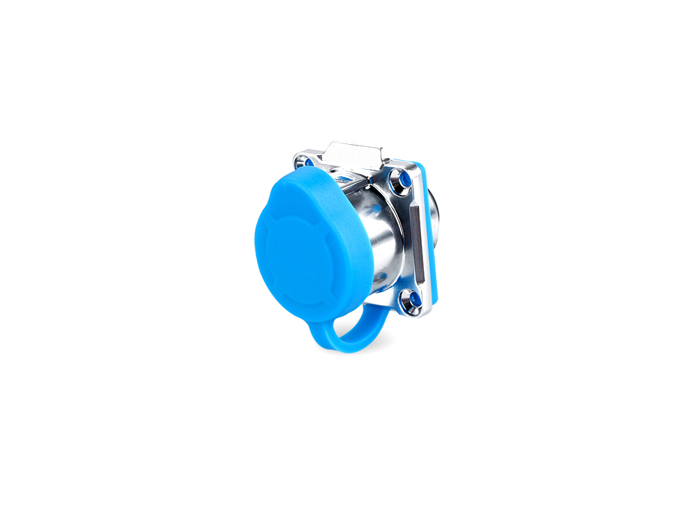 Industrie-Steckverbinder S1 - HDMI Durchführungskupplung mit Flansch, Buchse A beidseitig, Metall, M24, IP65/67, Good Connections®