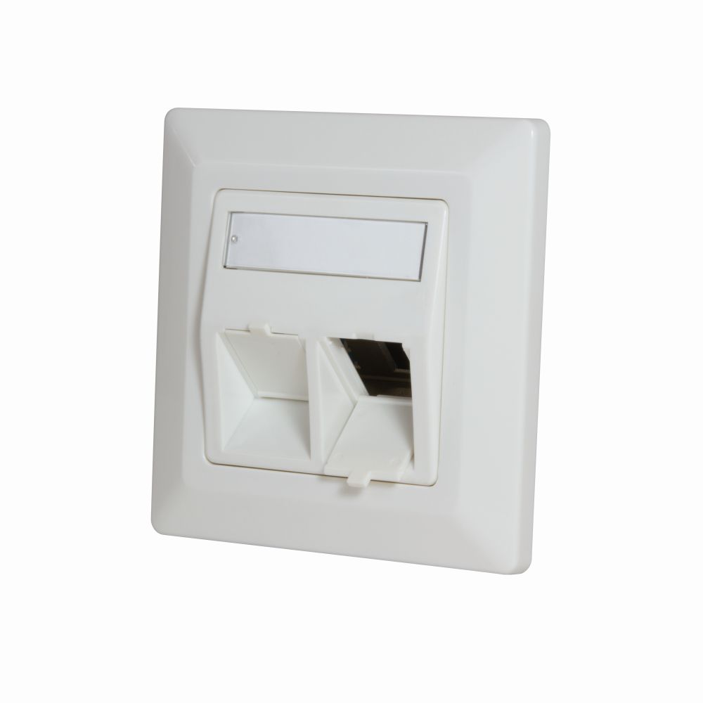 Keystone Unterputzdose für 2 Keystone Buchsen, Reinweiß, LogiLink® [NK4021]