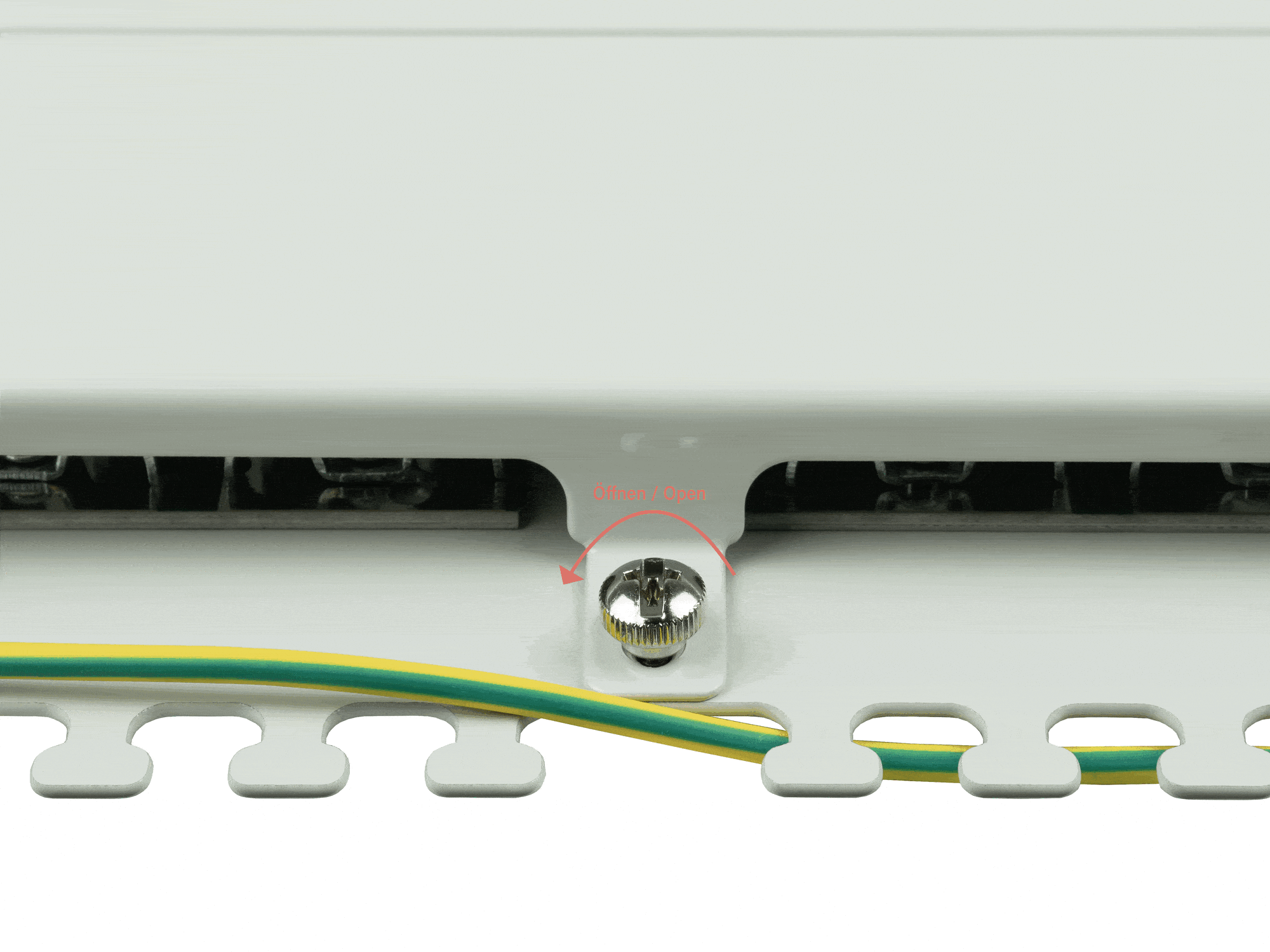 Patchpanel 19" Cat. 6A, 24-Port, 0,5 HE, STP geschirmt, werkzeugloses Öffnen, Lichtgrau (RAL7035), Good Connections®