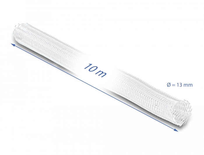 Geflechtschlauch selbstschließend 10 m x 13 mm weiß, Delock® [20813]