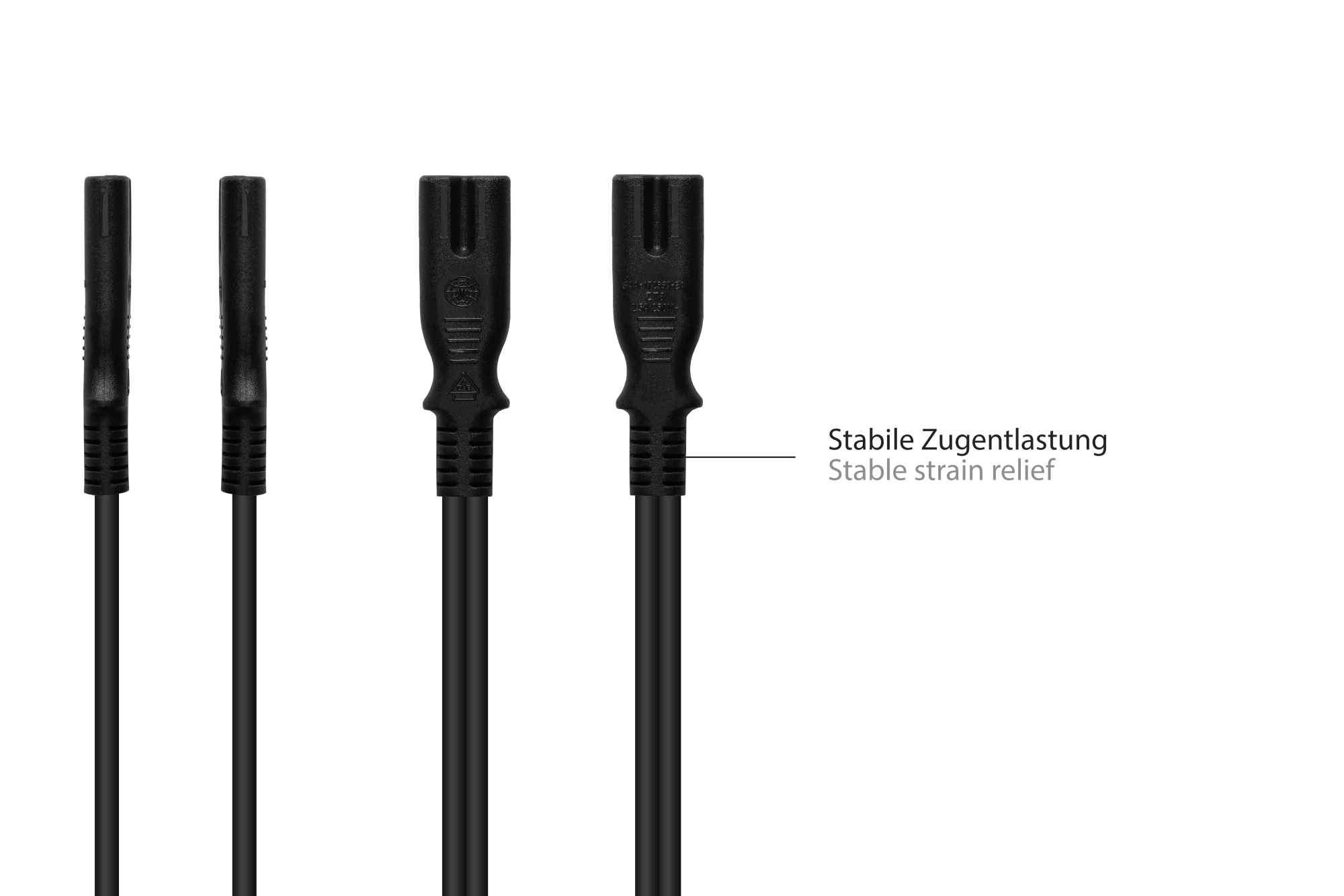 Netzkabel Amerika/USA Typ A (NEMA 1-15P) an C7/Euro 8 Buchse (gerade), UL, schwarz, AWG18, 1,8 m, Good Connections®