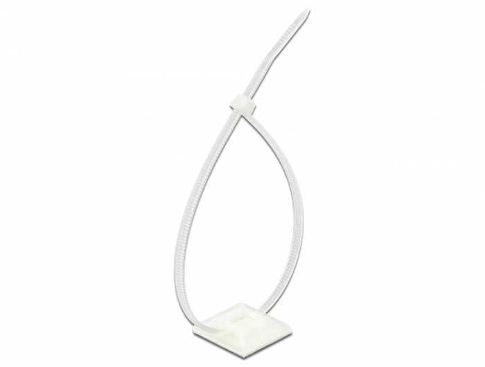 Befestigungssockel 25 x 25 mm mit Kabelbinder L 300 x B 4,8 mm weiß, Delock® [18834]