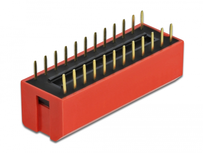 DIP-Kippschalter Piano 12-stellig 2,54 mm Rastermaß THT vertikal rot 2 Stück, Delock® [66408]