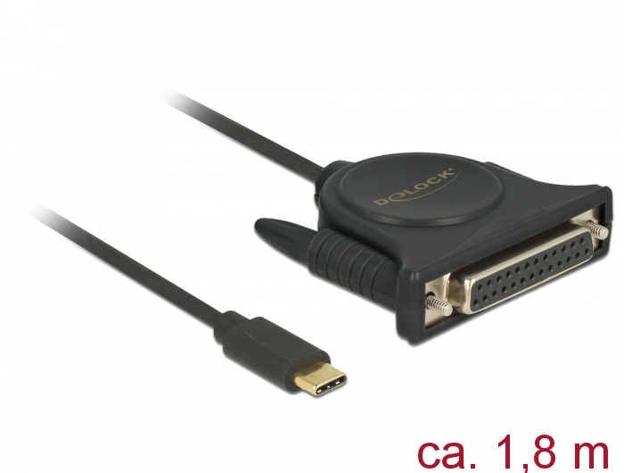 Adapter USB Type-C™ 2.0 Stecker an 1x Parallel DB25 Buchse, Delock® [62980]
