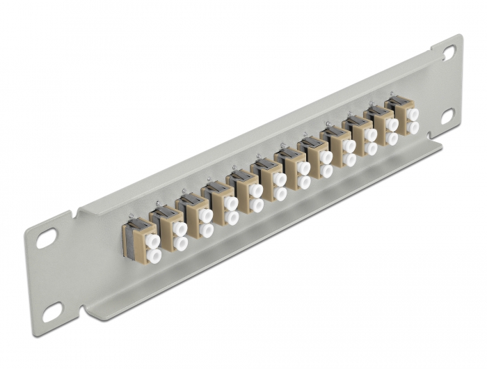 10" LWL Patchpanel 12 Port LC Duplex beige 1 HE grau, Delock® [66788]