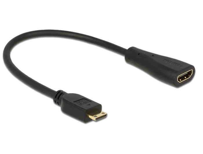 Kabel High Speed HDMI mit Ethernet - mini C Stecker an A Buchse, Delock® [65650]