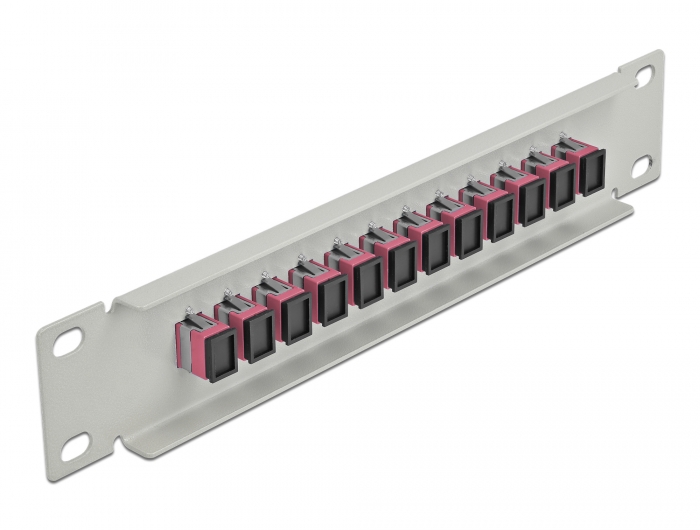 10" LWL Patchpanel 12 Port SC Simplex violett 1 HE grau, Delock® [66785]