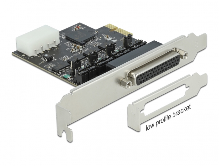 PCI Express Karte zu 4 x Seriell RS-232 mit Spannungsversorgung 5 V / 12 V, Delock® [89895]