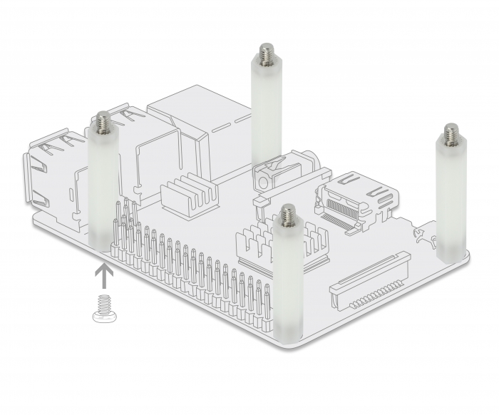 Abstandshalter M5 x M4, Sechskant, Innen / Außen, 50 mm natur 4 Stück, Delock® [60241]