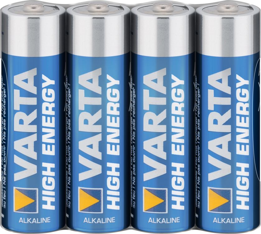 Varta® Batterie, High Energy (Alkaline), LR6 (AA), 1,5V, 4er Pack in Folie