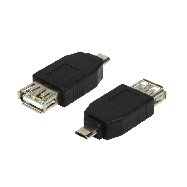 Adapter, USB 2.0 micro B Stecker an A Buchse, schwarz, LogiLink® [AU0029]