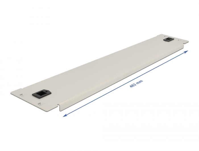 19" Netzwerkschrank Blindabdeckung werkzeugfrei 2 HE grau, Delock® [66632]