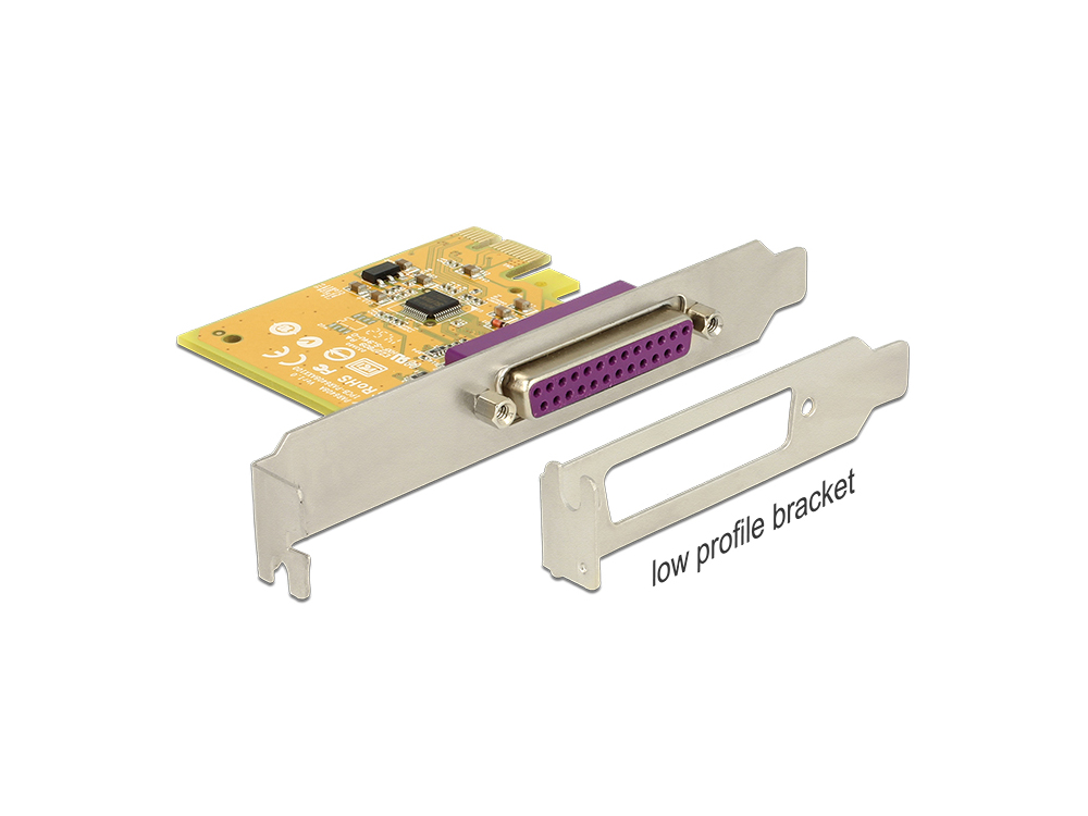 PCIe x1 Parallel 1x incl. low profile Slotblech, Delock® [89445]