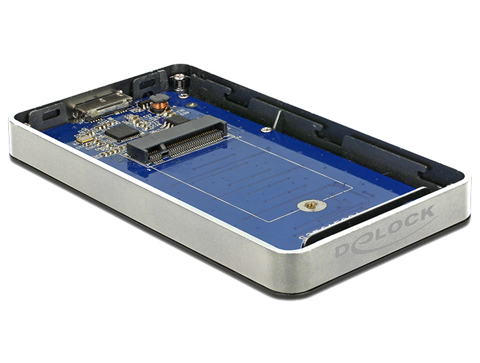 Externes Gehäuse M.2 Key B 42 mm SSD an USB 3.0 Typ Micro-B Buchse mit Verschlüsselungsfunktion, Delock® [42594]