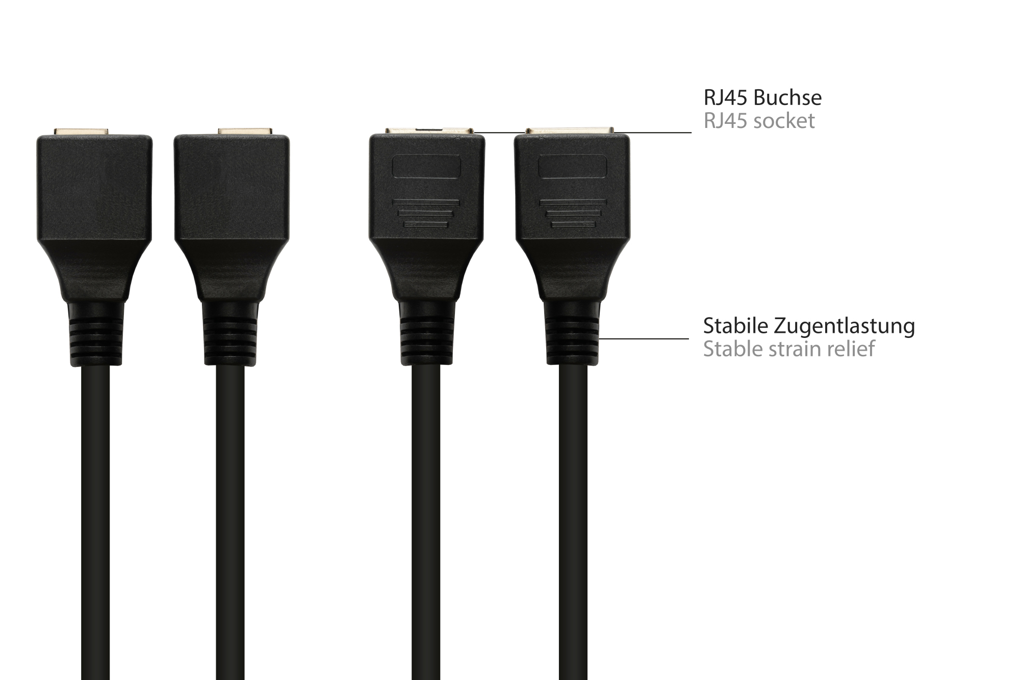 Adapterkabel RJ45 Buchse an RS232 seriell D-SUB 9-Pol Buchse, 1:1, schwarz, 0,1m, Good Connections®