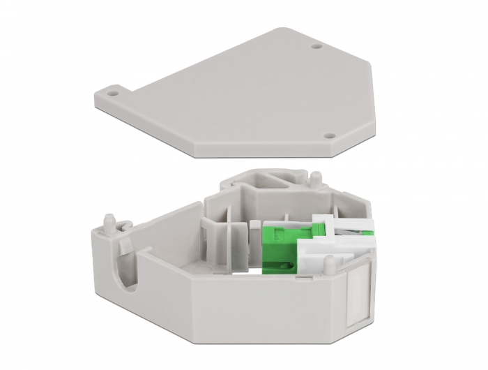Hutschienenadapter mit Keystone SC Simplex Buchse zu SC Simplex Buchse grün, Delock® [87165]