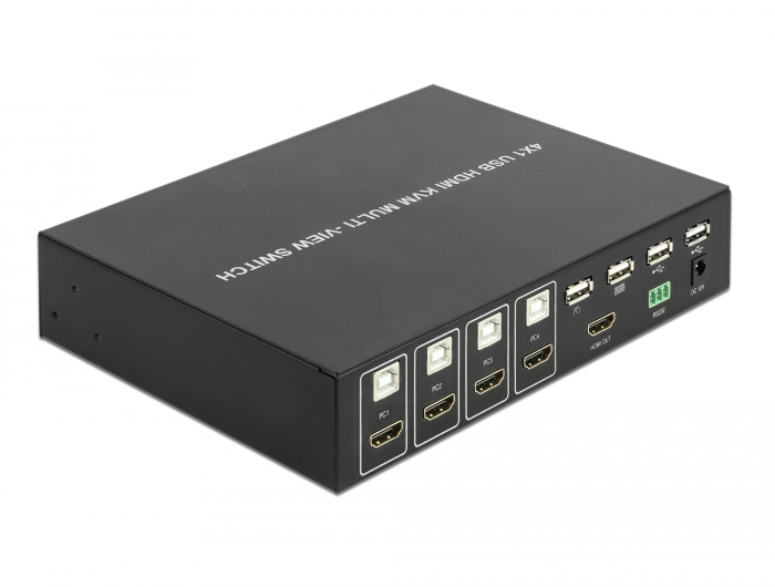 KVM 4 in 1 Multiview Switch 4 x HDMI mit USB 2.0, Delock® [11488]