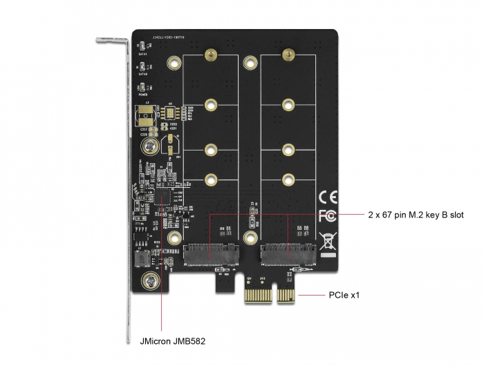 PCI Express x1 Karte zu 2 x intern M.2 Key B , Delock® [90432]