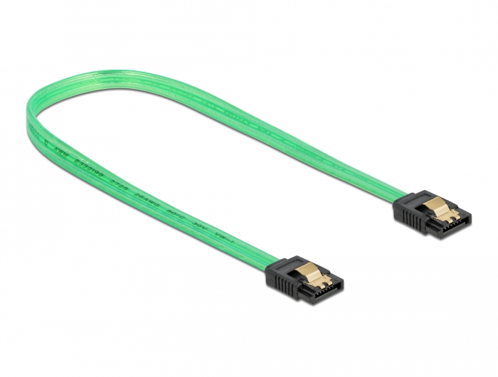 SATA 6 Gb/s Kabel UV Leuchteffekt grün 70 cm, Delock® [82112]
