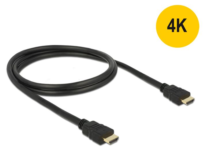 Anschlusskabel HDMI A Stecker an HDMI A Stecker High Speed with Ethernet 4K 1m, Delock® [84752]