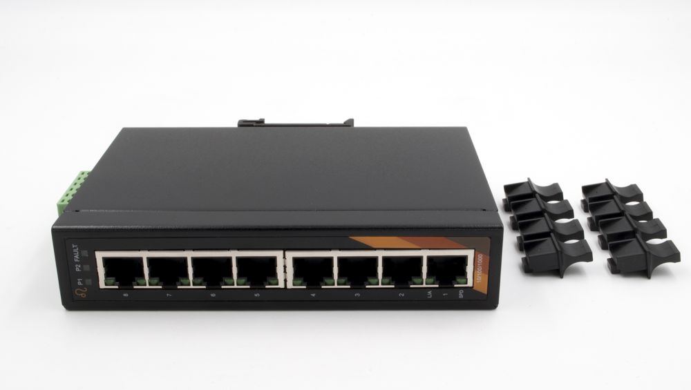 8-Port Industrie Ethernet Switch - 8*10/100/1000Tx, 12-48VDC Power Input, Exsys® [EX-6225]