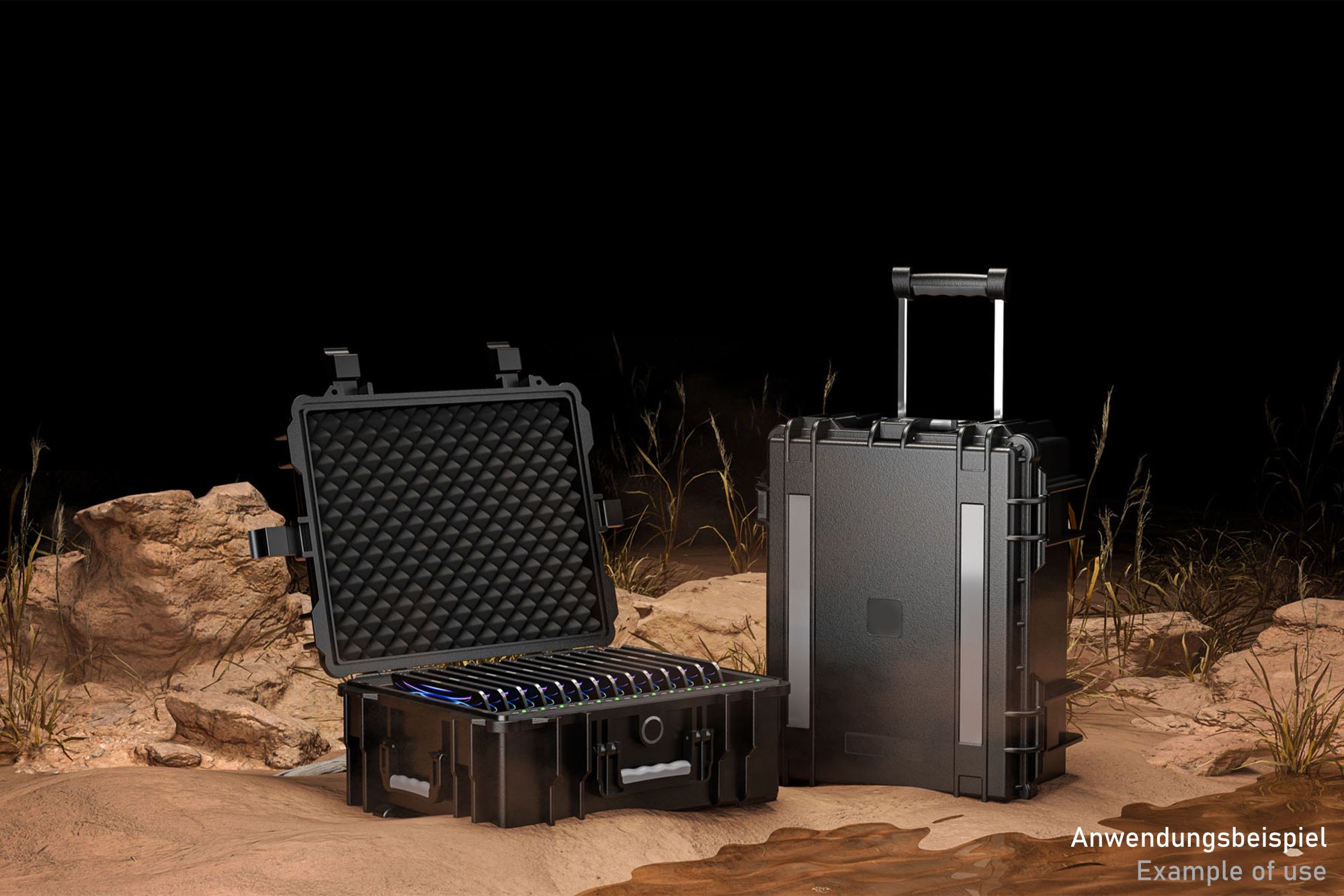 Good Connections® ATON4 T14 Tablet-Ladetrolley, USB-A Ausführung, spritzwassergeschützt, schwarz