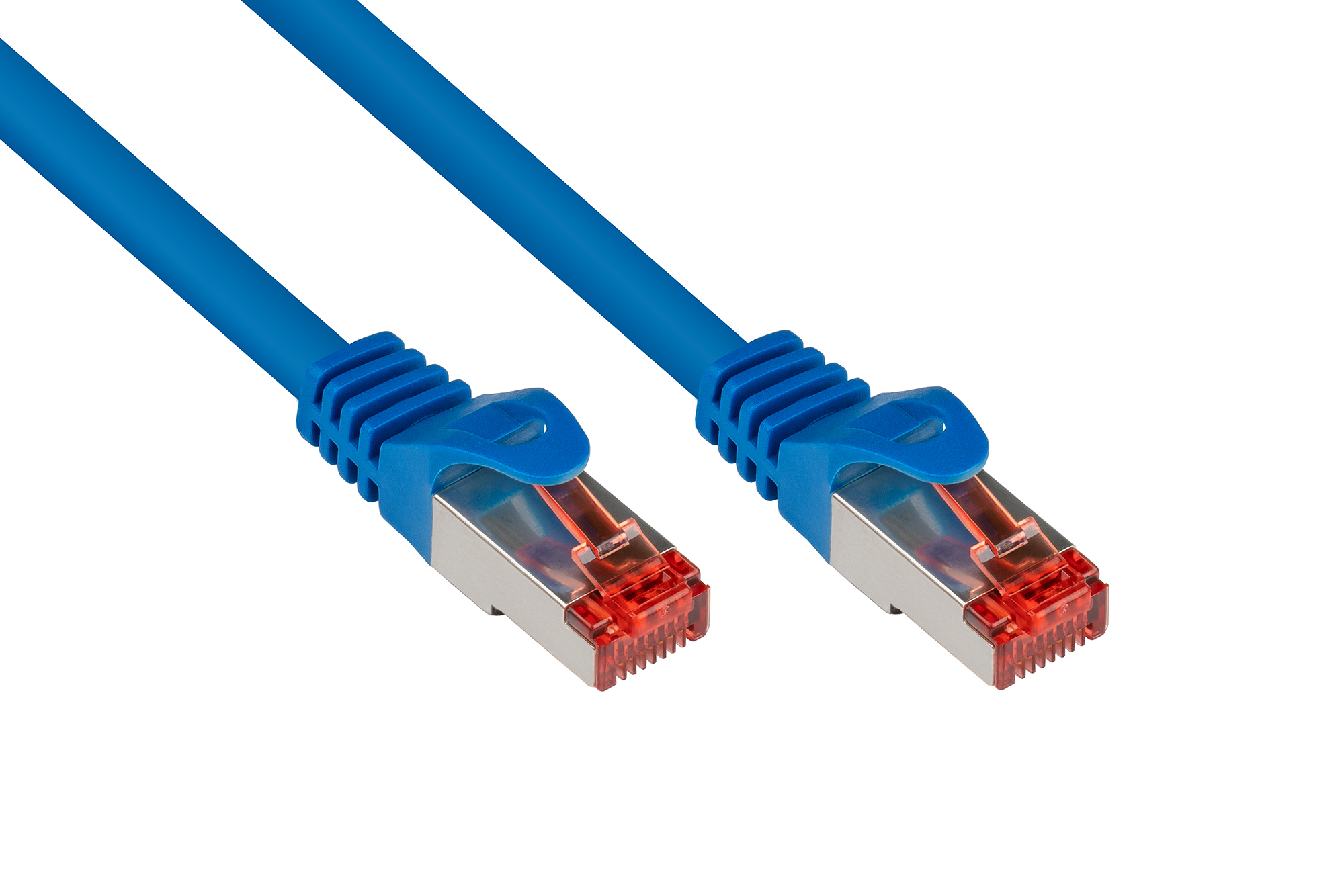RNS® Patchkabel mit Rastnasenschutz, Cat. 6, S/FTP, PiMF, PVC, 250MHz, blau, 15m, Good Connections®