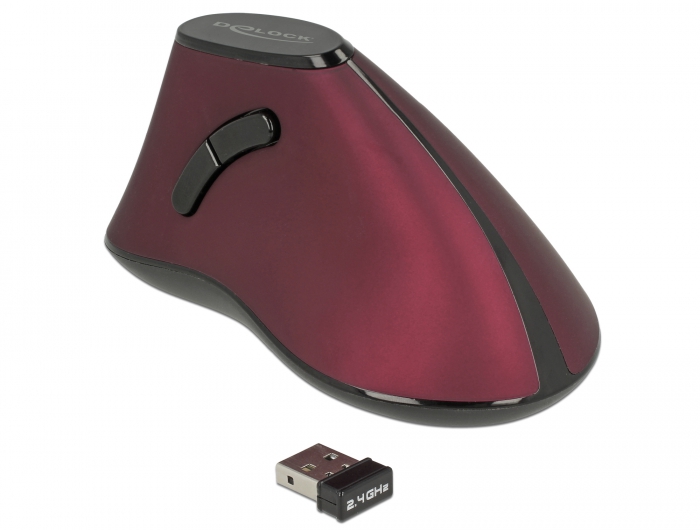 Ergonomische vertikal optische 5-Tasten Maus 2,4 GHz wireless, Delock® [12528]