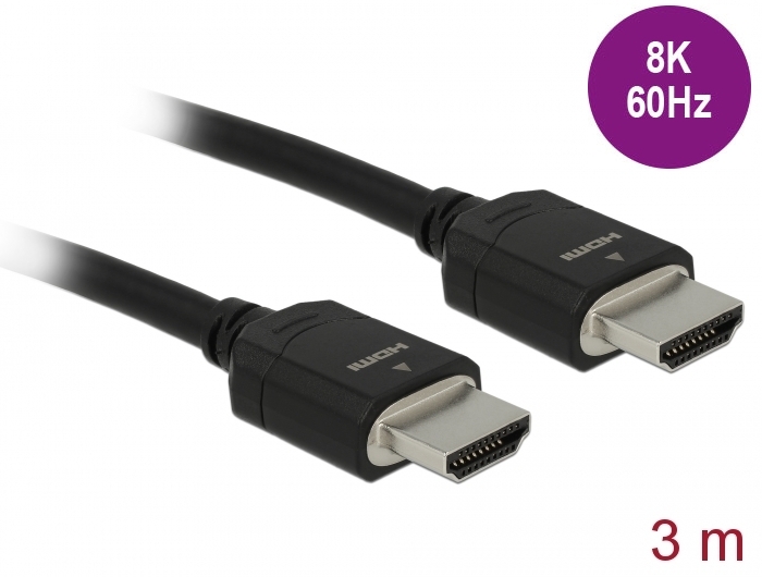High Speed HDMI Kabel 48 Gbps 8K 60 Hz, schwarz, 3 m, Delock® [85295]