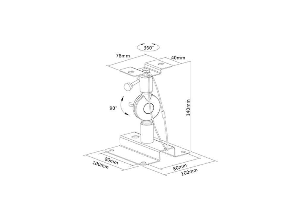 Wandhalter für Lautsprecher, Belastung bis 15 kg, Wandabstand 140mm, schwarz, My Wall®